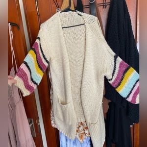 Pink lily slouchy oversized cardigan